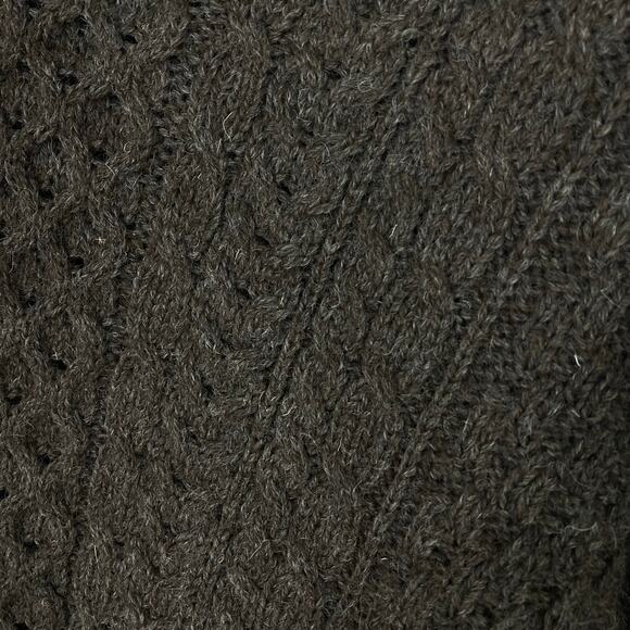 NWOT ORVIS Sweater M IRELAND Fisherman Cable-Knit Pure-New-Wool Crew-Neck Brown - Picture 5 of 8